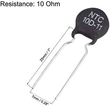 resistores de termistores UXCELL NTC 10D-11 3A 10 ohm de sensores de temperatura do limitador de corrente de entrada de 10 ohm de 40