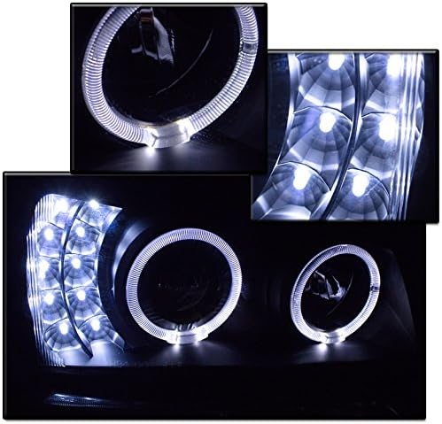 ZMAUTOPARTS HALO LED FARÇONS DE PROJECTOR W/Bumper Lights Black Compatible com 2003-2006 Chevy Silverado/Avalanche