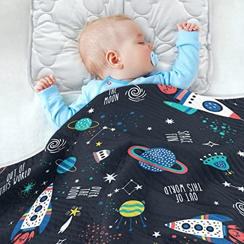 Cataku Space Star fofo cobertor de bebê para meninos meninas algodão Cobertores Cama Lança macio macio recebendo cobertor de bebê para carrinho de berço 30 x 40