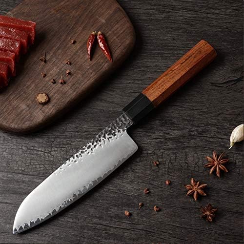 Damasco-Steel-Kitchen-Set cortando Santoku 2pcs 7 polegadas NAKIRI CLEAVER Handmade Japanese Chef Conjunto