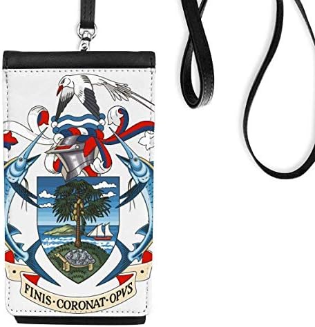 Seychelles Africa nacional emblema de emblema da bolsa de carteira de telefone pendurada bolsa móvel bolso preto bolso