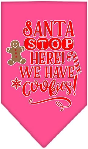 Mirage Pet Products Papai Noel, temos biscoitos de tela impressa Bandana Bright Pink Large