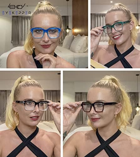 EyeKepper 4 Pack Glasses de leitura de grandes dimensões para mulheres - Grandes mulheres leitores +3.50