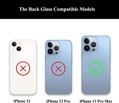 Substituição de vidro da capa traseira de Lozop para iPhone 13 Pro Max com ferramentas repir, manual do usuário e adesivo de vidro traseiro