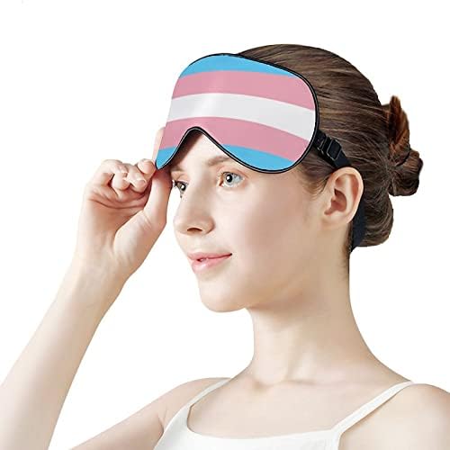Máscara para dormir da bandeira do orgulho transgênero com tira de alça ajustável Blackout Blackout