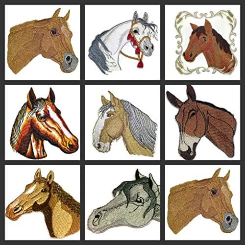 BeyondVision Custom and único Face a cavalo [Face de cavalo arábico branco] Ferro bordado On/Sew Patch [5.3 x5] Feito nos EUA