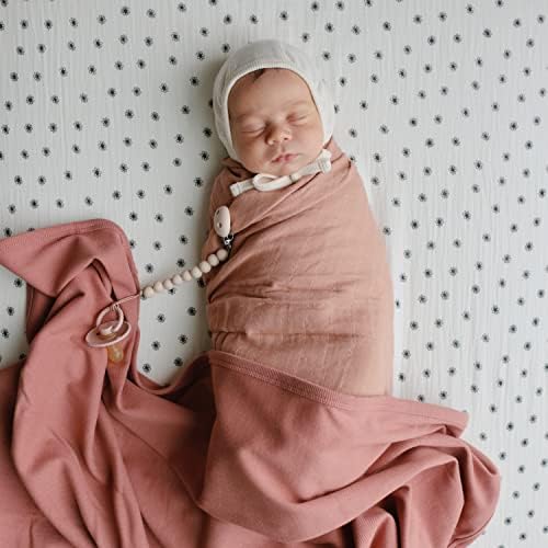 Mushie cobertor de bebê extra macio | Recebimento de algodão orgânico com nervuras, swaddle, carrinho