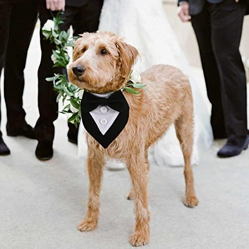 Dog Tuxedo Bandana Cola de cachorro ajustável com trajes de casamento de cachorro de cachorro