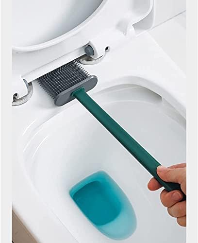 Brush e suporte do vaso sanitário ZCX com alça de plástico longa design de escova de silicone plana fácil de limpar
