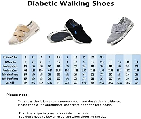 Sapatos de edema diabético masculino de ZGDG sapatos de largura de largura com fechamento ajustável tênis