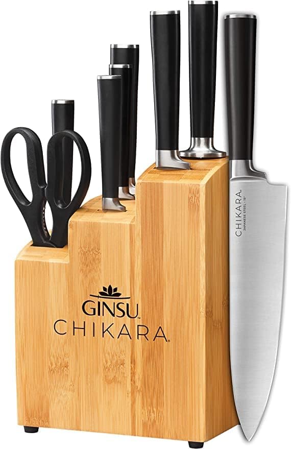 Ginsu Chikara 19 peças Block Block Knife Set, preto