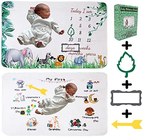 Presentes cobertores de marco do bebê vmaisi - recém -nascido menino e menina mensal ano de crescimento infantil