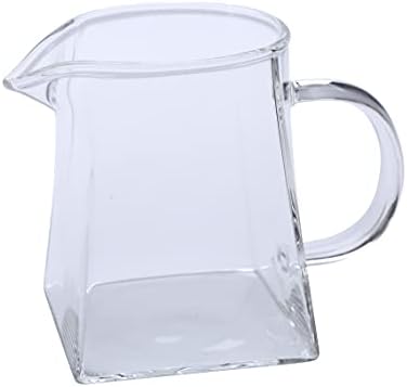 I-Mart Small Glass Pitter, jarra de leite de vidro, jarro de creme de vidro, jarra de chá de vidro