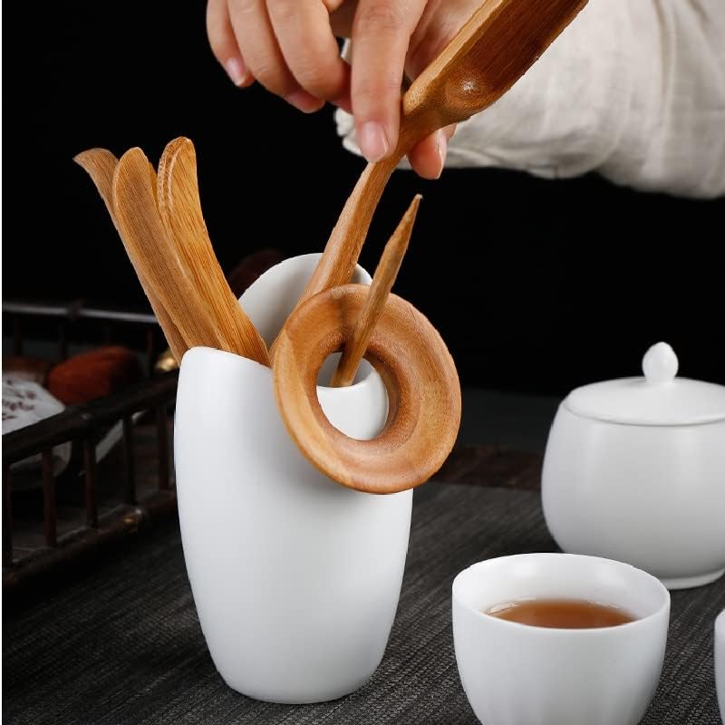 Gretd Seis cavalheiros acessórios de chá Kungfu Ebony Cerimônia de chá de madeira sólida Fazendo o chá de chá da ferramenta CLIP