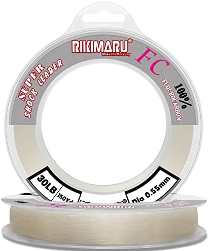 Rikimaru FC resistente ao choque puro de fluorocarbono, afunda mais rápido que mono, líder material, 2lb-150lb