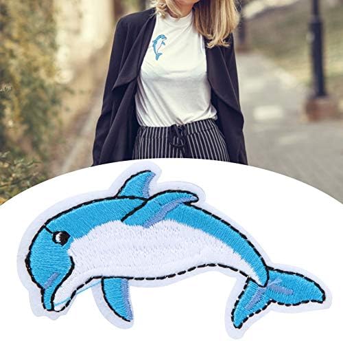 20pcs ferro em manchas dolphins padrão bordado remendo roupas de animal distintivo Apliques de roupas de bricolagem