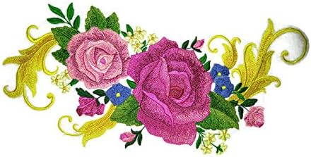A melhor delícia do Garden de jardim personalizada [spray de rosa com floreio] de ferro bordado em/de costura [5,78 11,72] [feito nos EUA]