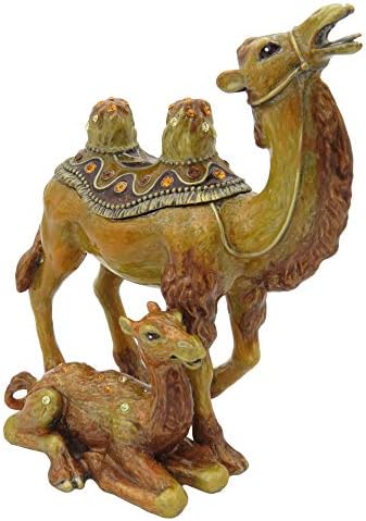 Camelo amarelo de medalhão com cristal de cristal antigo vintage colecionável buginket jóia