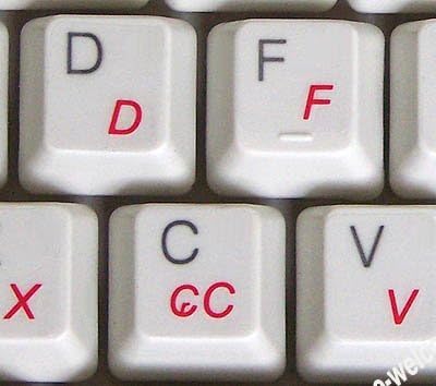 Adesivos de teclado de fundo transparentes português com letras vermelhas para laptops de computador, desktop