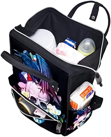 Backpack de fraldas Backpack Saco de cuidados à prova d'água Bolsa de troca de fraldas multifuncionais para homens Mulheres 10.6x7.8x14in