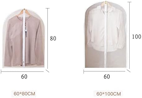 Sacos de vestuário de verhux para pendurar roupas protetores de plástico à prova de mariposa com tampas de protetor com armário com zíper para casaco, jaqueta, suéter, camisas, vestido, terno （32 x24 10 pacotes）