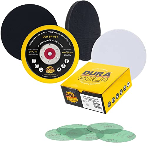 DURA -GOLD 5 Discos de lixamento - 3000 Grit, Hook & Loop DA Placa de apoio e interface de densidade