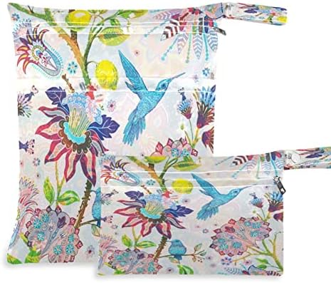 Huxino impermeável bolsas secas molhadas Flor Floral Hummingbird Tree Bird, Kids Baby Pano Baby Bolsas