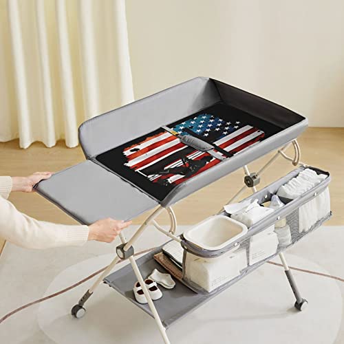 Lineman American Flag Flag Cable Lineman Baby Alteração da almofada portátil fralda aquática portátil