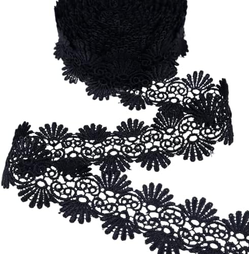 IDONGCAI Black Bordado de renda com acabamento floral veneza renda com acabamento antigo de renda para jóias colar