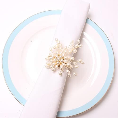 N/A 12pcs/lote novo White Pearl String Flor Anel de guardana