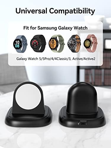 Lvfan para Samsung Galaxy Watch Charger, Charging Fast Charging Charger Dock Magnetic Dock, Estação de carregamento de acessórios para carregador para Samsung Galaxy Watch 5 Pro/5/4/4 Classic/3, ativo 2/1 -preto