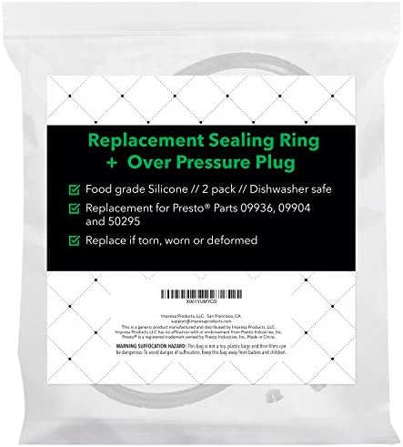 2 pacote de anel de vedação/plugue de vedação de panela de pressão Presto e plugue de sobrepressão -