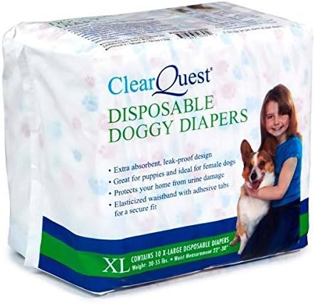 Fraldas de cachorro descartáveis ​​clearquest fraldas de cachorro absorvente higiênico - pacotes a granel disponíveis