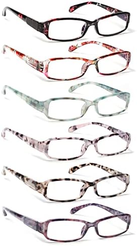 Henotin 6 Pack Leiting Glasses for Women Blue Light bloqueando os leitores de mulheres elegantes com