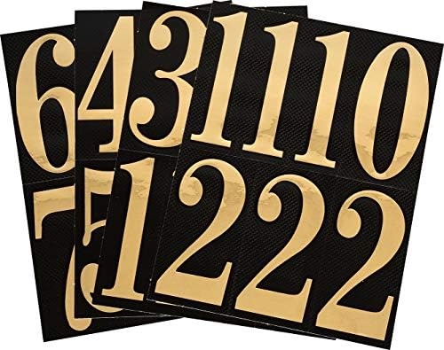 Hillman 842276 Pacote de números de caixa de correio preto e dourado, 3 polegadas
