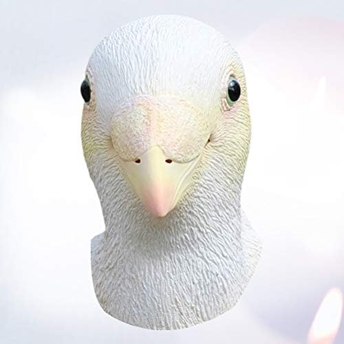 Galpada Halloween Carnival Party White Pigeon Animal Capfe -de -Musca Facta Fulosa para Decorações