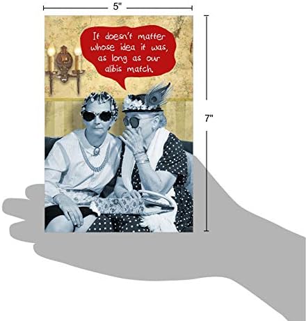 Nobleworks - 1 Cartão engraçado de feliz aniversário - Humor de mulher velha retrô, bolhas de conversação