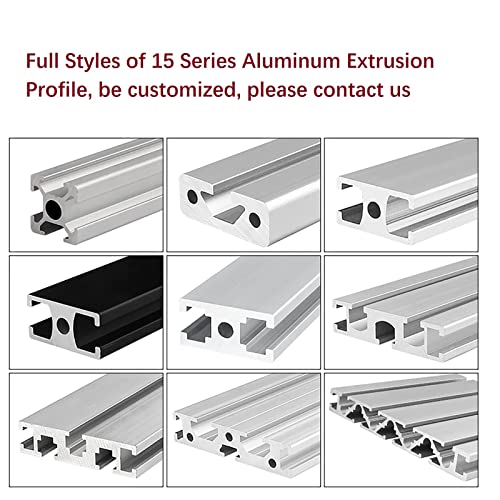 Mssoomm 2 pacote 15100 Extrusão de alumínio Comprimento do perfil 54,33 polegadas / 1380mm prata, 15 x 100mm 15 séries T tipo T-slot t-slot European Standard Extrusions Perfis Linear Guide Lue para CNC