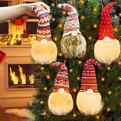 Turnmeon 5 pacote 10 Gnomos de Natal de 10 Gnomos de Natal Decorações penduradas Ornamentos de árvores