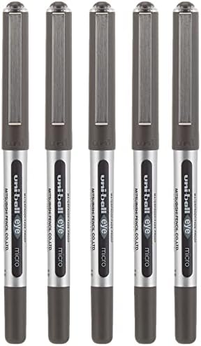 canetas de rollerball UB-150 UB-Ball Micro-150-preto, pacote de 5