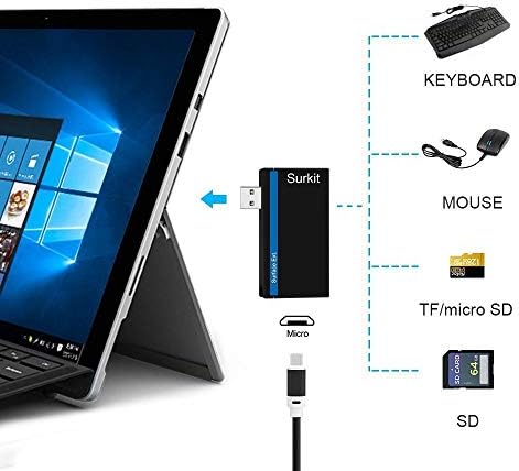 Navitech 2 em 1 laptop/tablet USB 3.0/2.0 Adaptador de hub/micro USB Entrada com SD/micro SD Reader compatível com