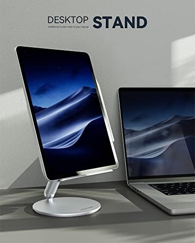Lululook Tablet Stand para mesa, dobrável e 360 ​​° Rotation Tablet Stand Stand Compatível com iPad/Pro/Air/Mini, Telefone, Samsung, Nexus 4-13 Sliver