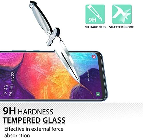Zcheng Samsung Galaxy A50 Protetor de caixa e tela, Tecnologia de absorção de choque de proteção anti-Shock de proteção pesada +[2 pacote] 9H vidro temperado, adequado para o smartphone Samsung Galaxy A50