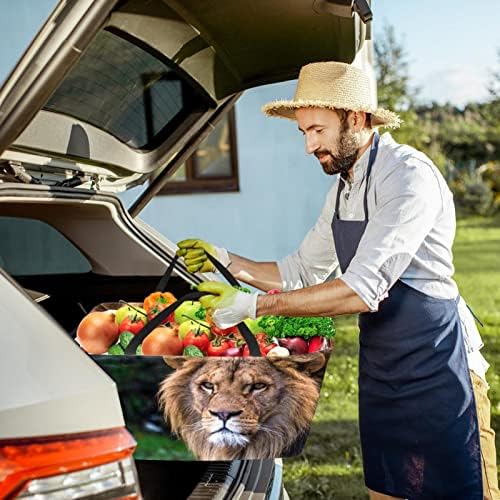 Reutilizável Shopping Shopping Forest Lion Animal Animal portátil Dobring Picnic Grocery Bags
