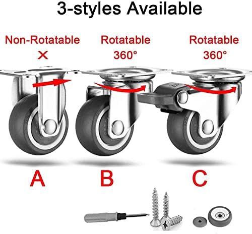 Colera giratório Roda de giro de nylon de 25 mm para móveis, rodas de mamona de transporte, rodas de lançador/lançador de giro e giro