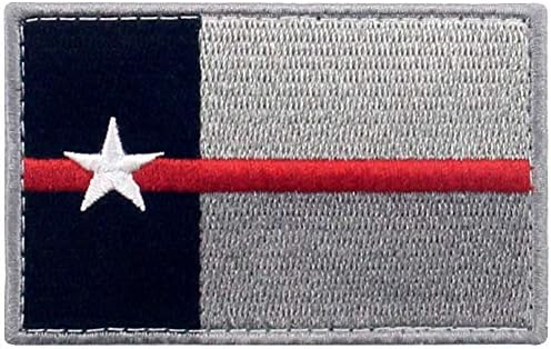 Tactical Tactical Texas Finga fina linha vermelha Patch bordado Aplique Applique Aplique Gancho e emblema