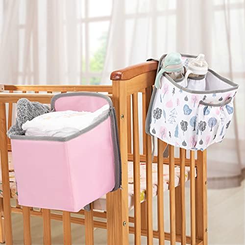 Organizador de fraldas penduradas, armazenamento de bolsa de fraldas para bebês para bebês- fraldas de bebê para berço, d02 rosa