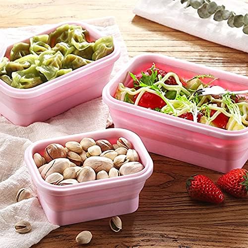 Allmro Lunch-Box Silica Gel Fresh Keeping Box for Family, dobrável, pode ser usado como uma caixa de bento