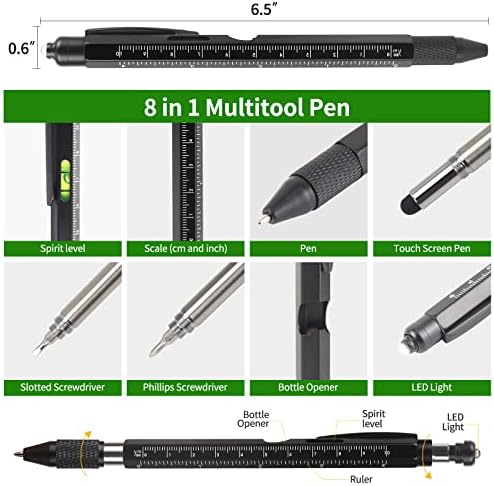 Presente para Men Tools for Men 2pc Pen Conjunto, ferramenta multifuncional Pen de presentes muito legais para homens, adequados para todos os tipos de ferramentas criativas para homens em férias, presentes de Natal