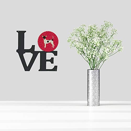 Tesouros de Caroline CK5957WALV Toy Fox Terrier Love Metal Wall Artwork Love,
